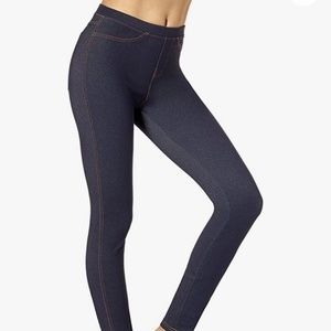 Dark wash denim leggings